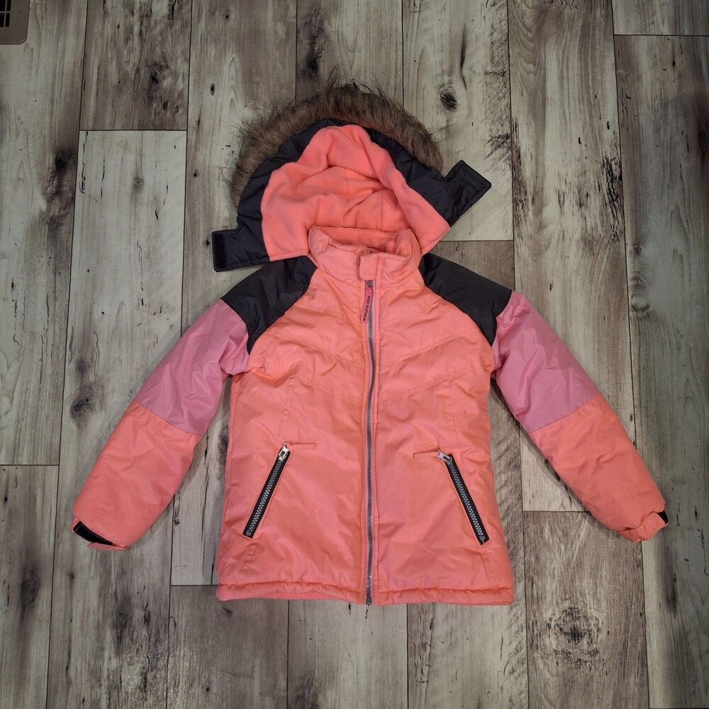 Pink Platinum Girl's Size 6x Pink Black Grey Brown Winter Jacket